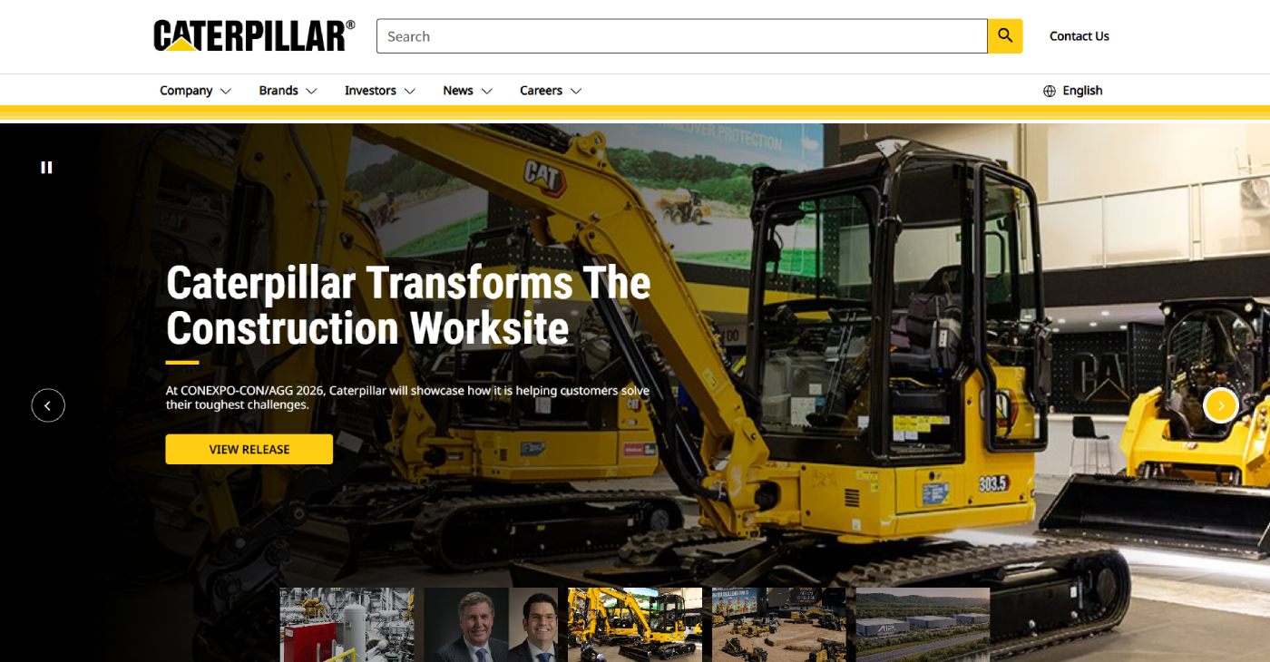 Caterpillar Website Screenshot