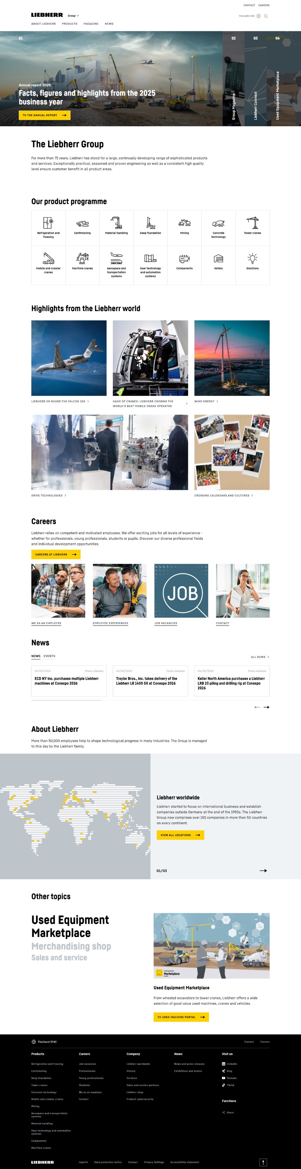 Liebherr Website Screenshot